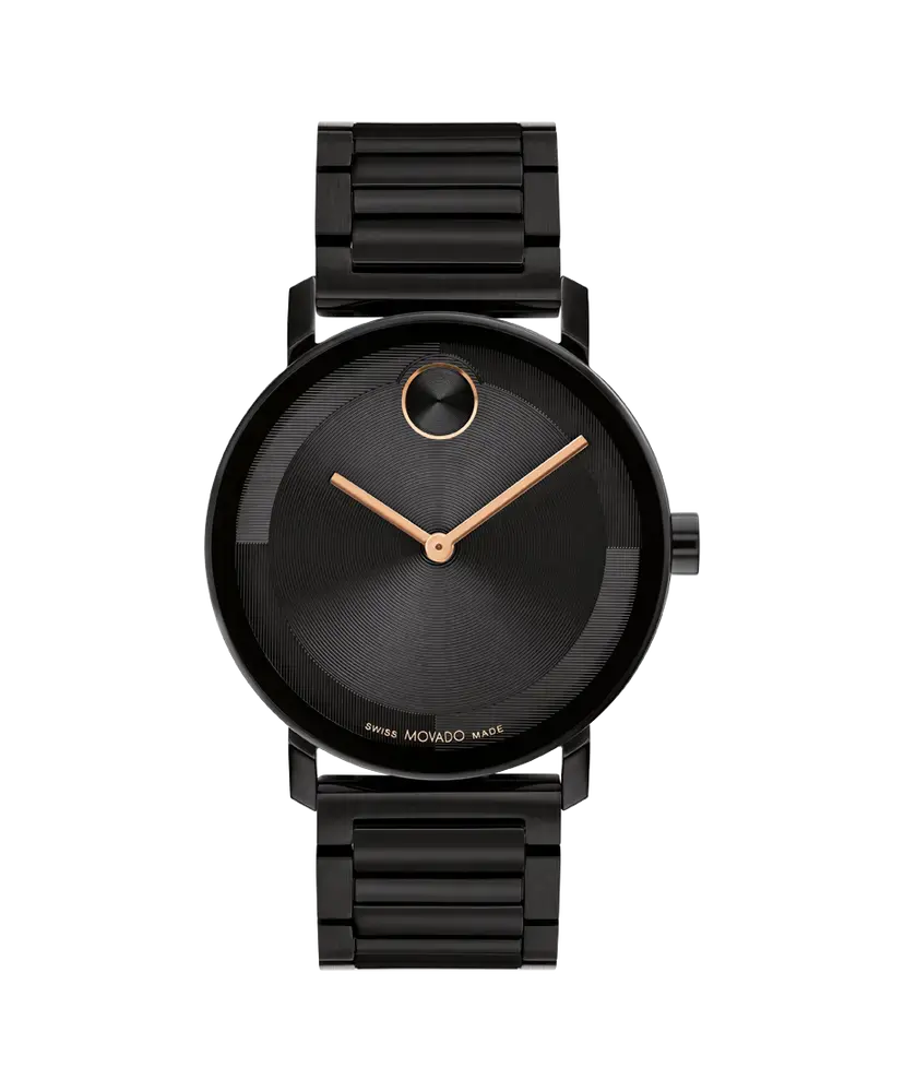 MOVADO BOLD MENS BLACK ION PVD BLACK DIAL 40MM WATCH 3601112