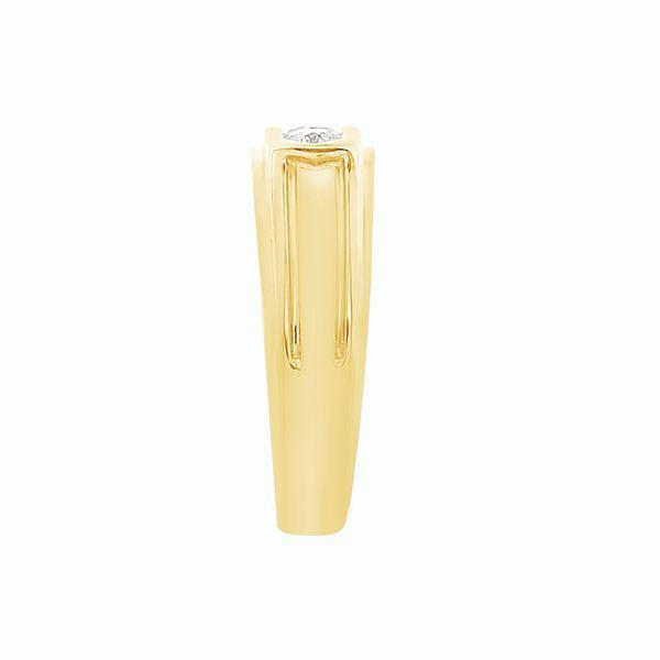 Thumbnail: MEN'S RING 1/2 CT ROUND DIAMOND 10K YELLOW GOLD