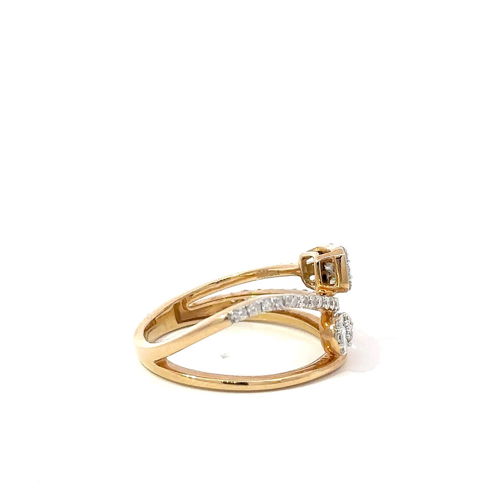 Thumbnail: 0.51CT 14K Yellow Gold Cocktail Pear & Radiant Women Ring