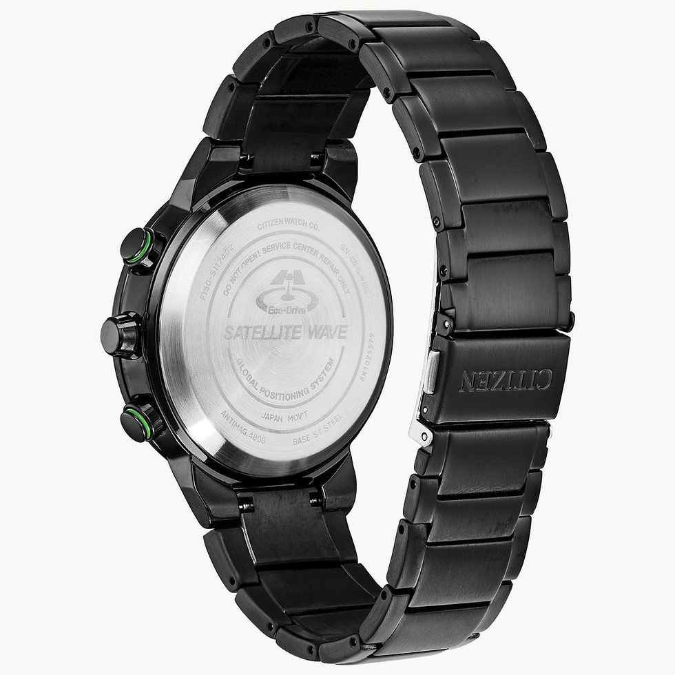 Thumbnail: Citizen Satellite Wave GPS Freedom Black and Green Eco Drive Men's Watch