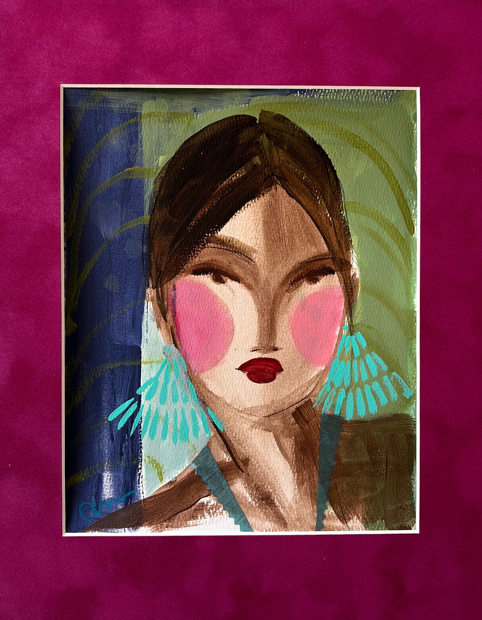 "Holiday Girl 1" 8x10" original collage on paper