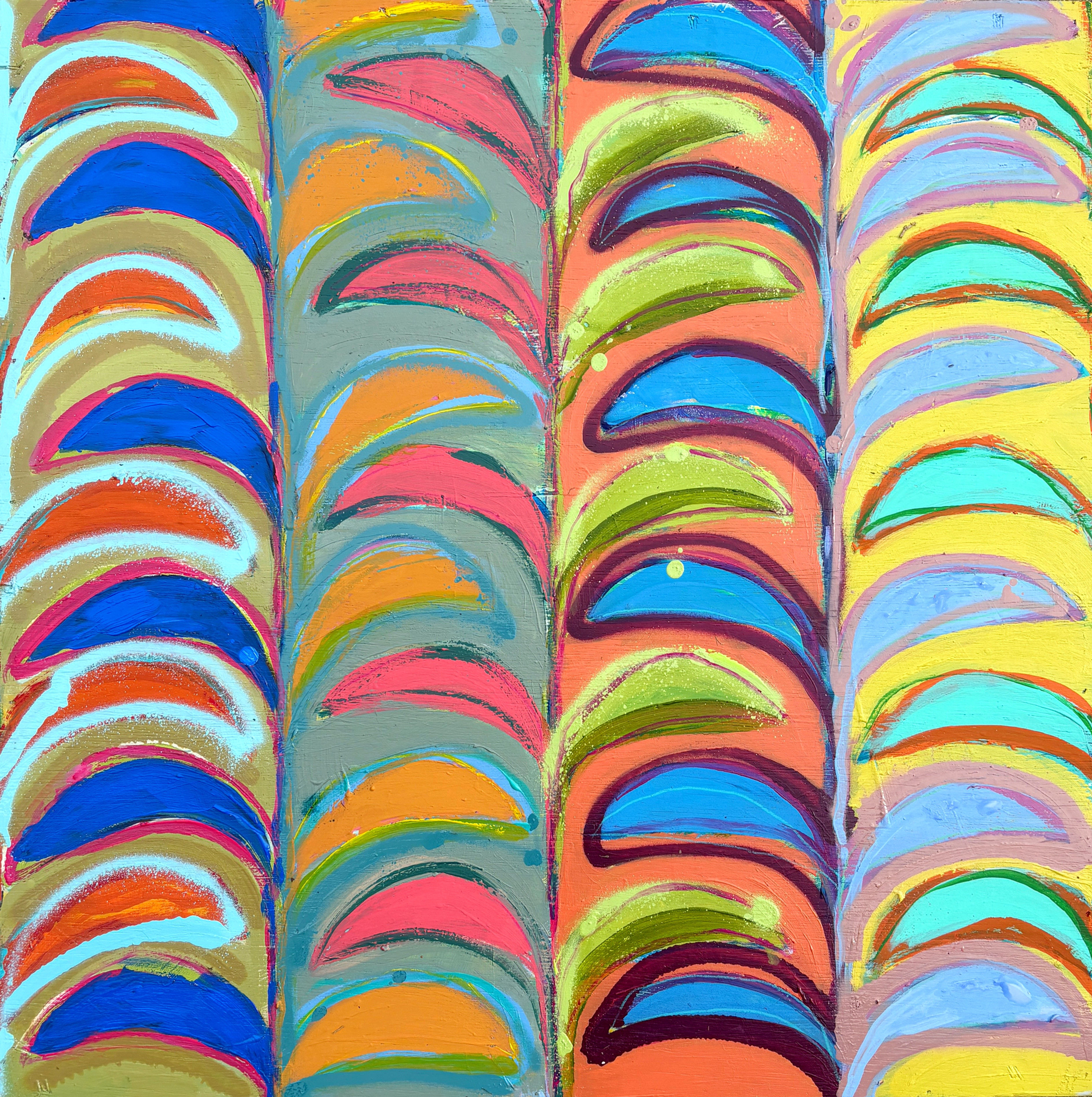 "Party Palms" 24x24" on wood panel 