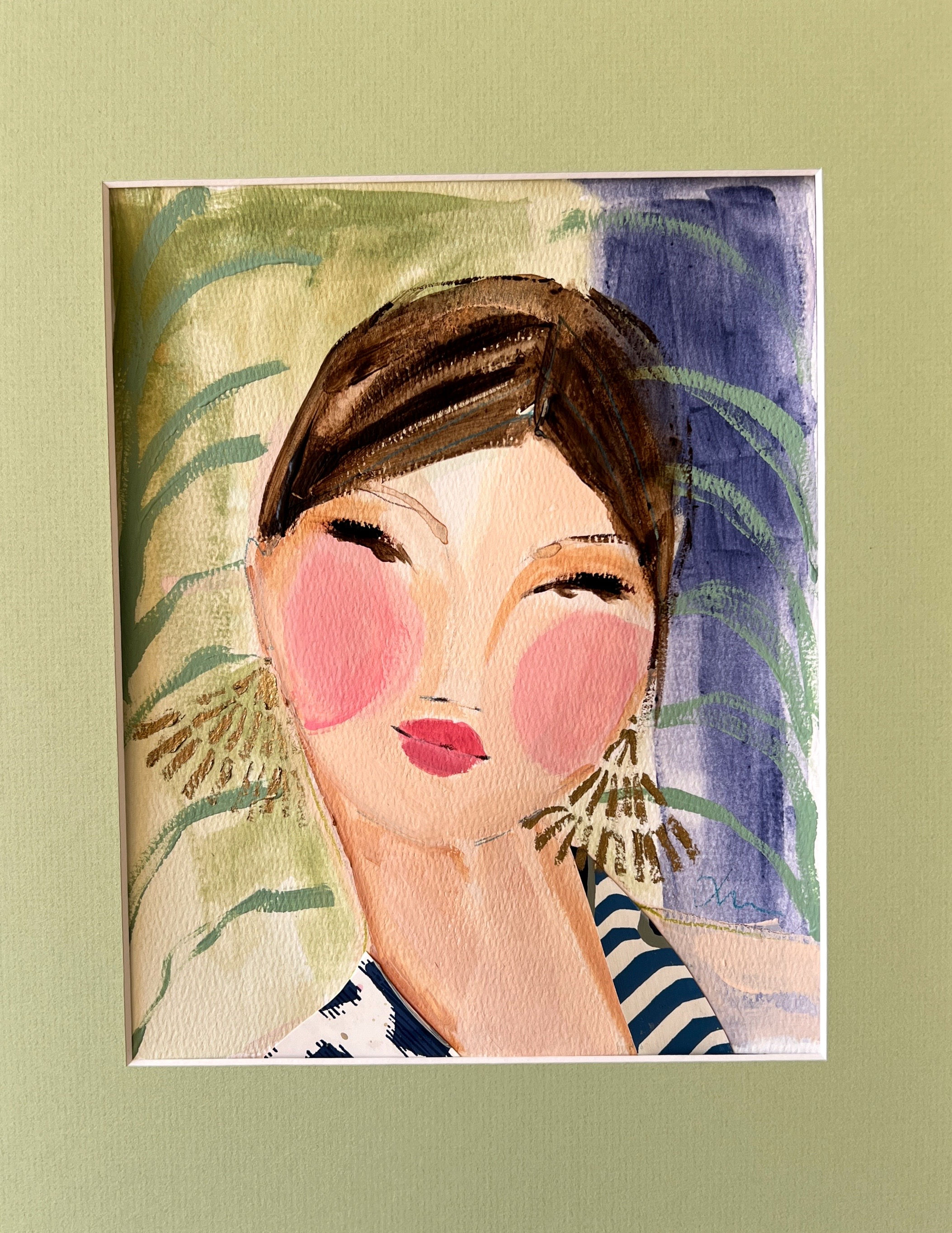 "Holiday Girl " 8x10" original collage on paper