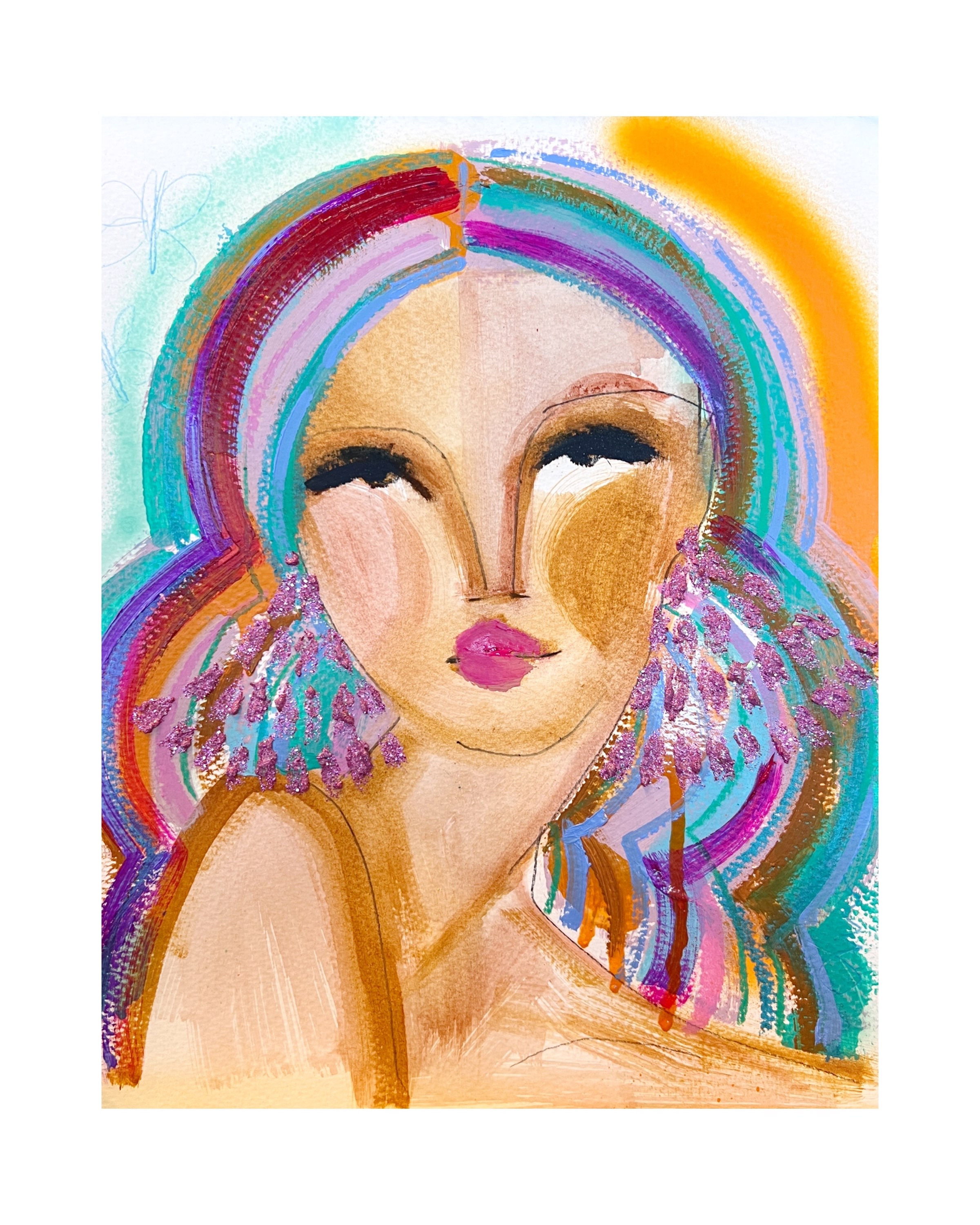 Glitter Bombshell 11x14" Original on Paper 