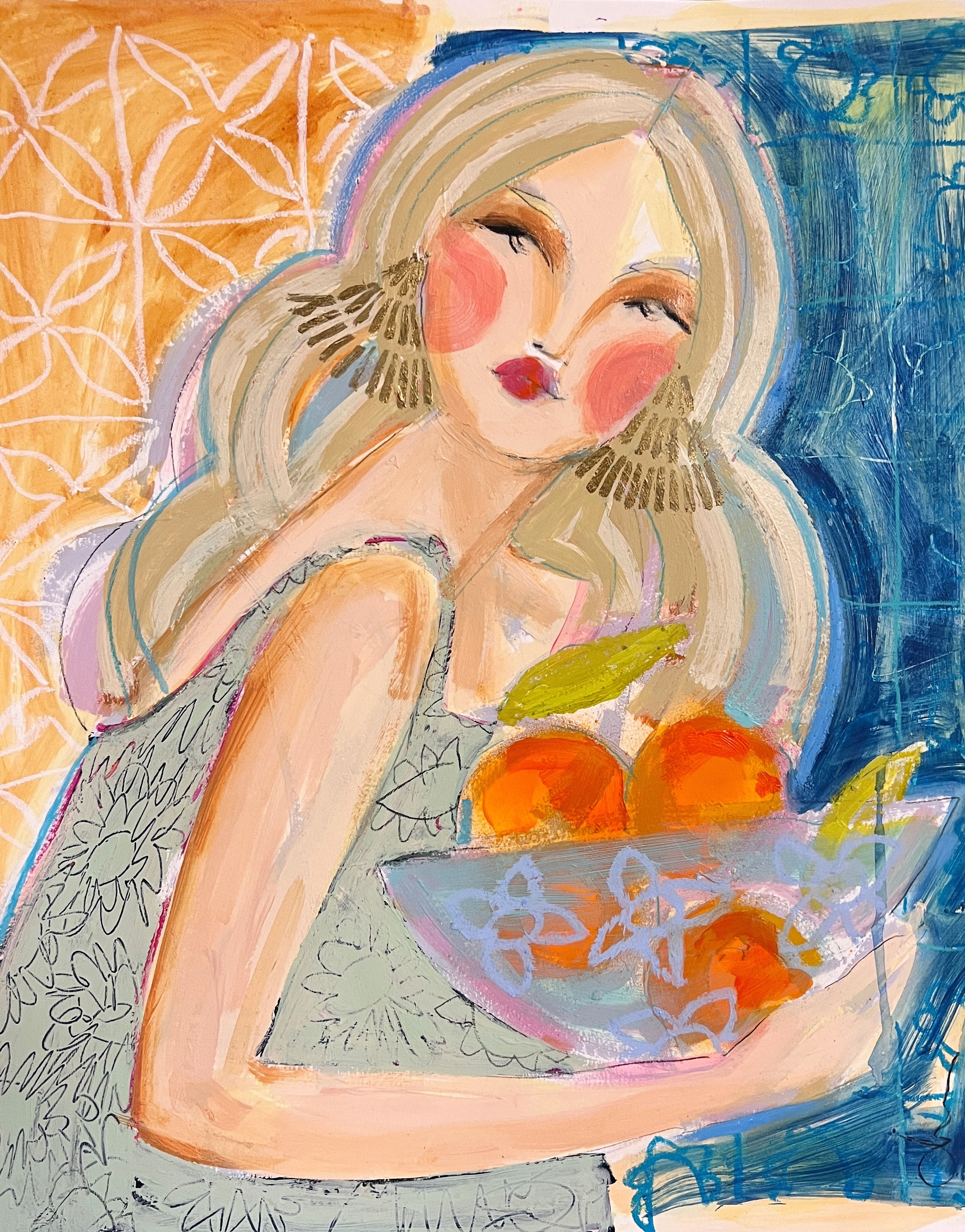 "Melanie's Oranges" 14x17" on paper 