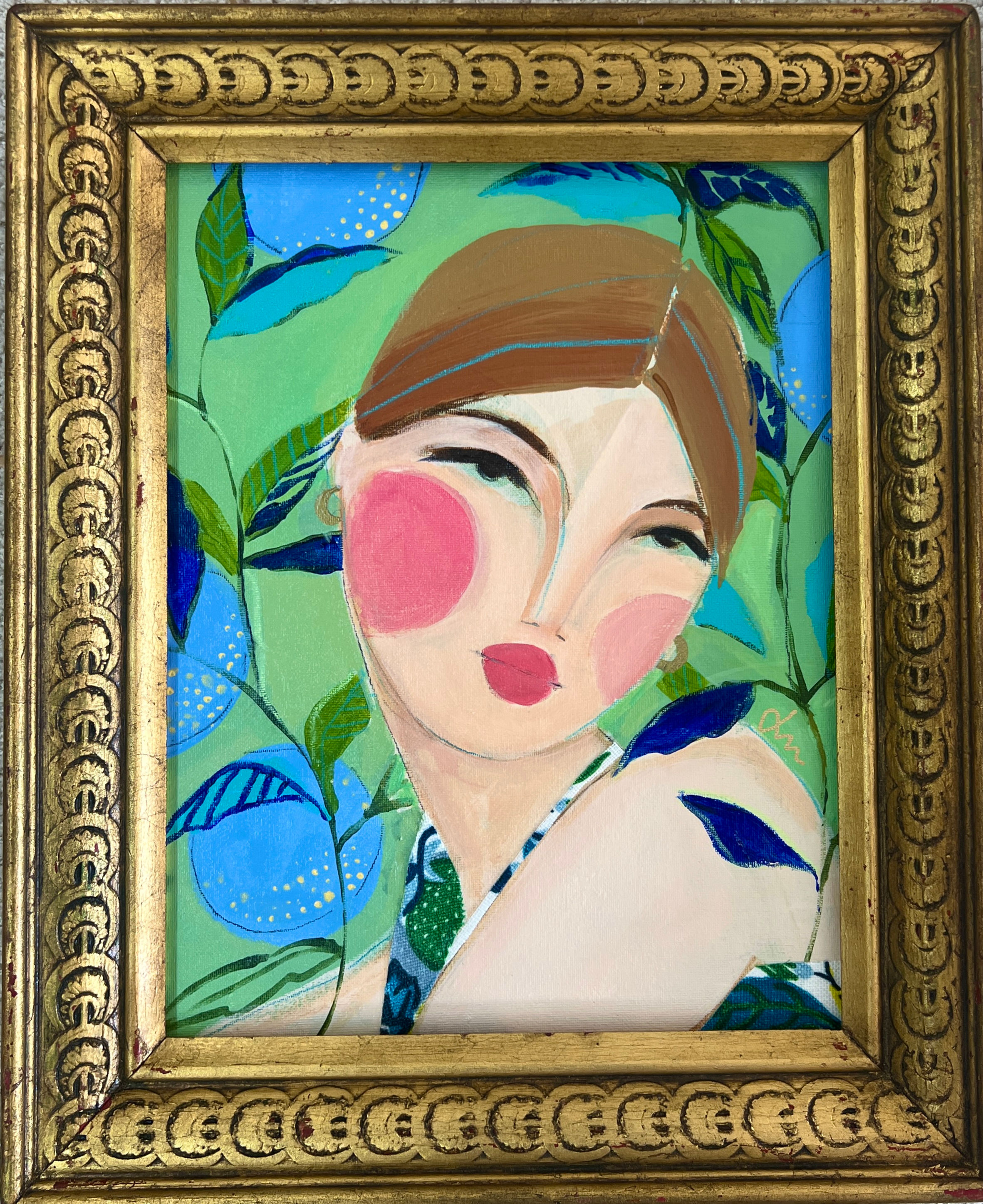 "Blue Oranges 2" 11x14" framed canvas 