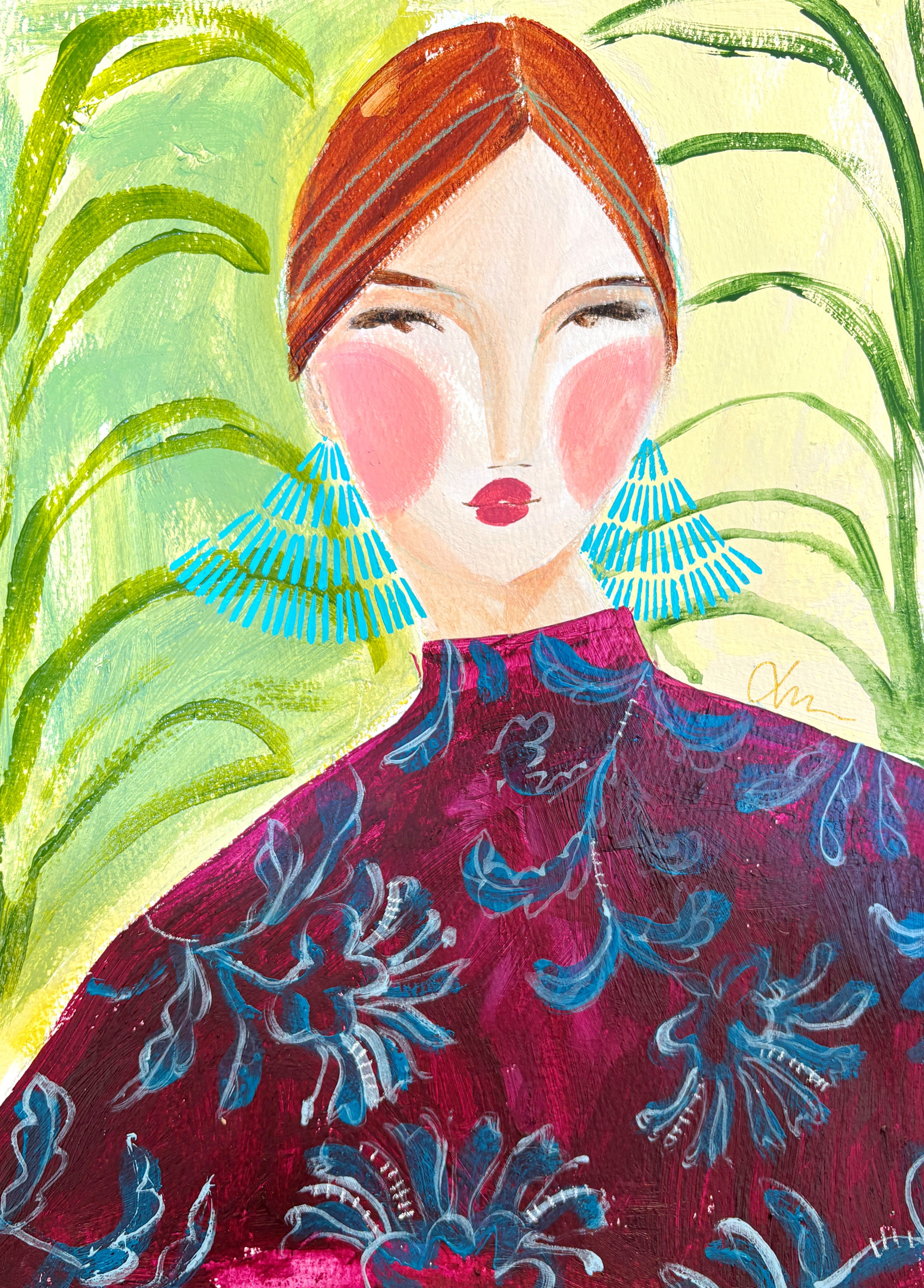 "Alice in Oasis", 9x12 original sketch on paper