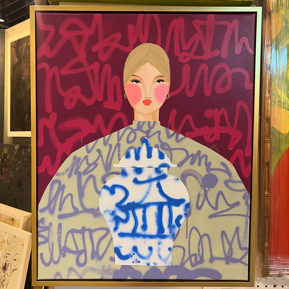 Thumbnail: "Blonde Wallflower" 24x30" in a Gold Float Frame
