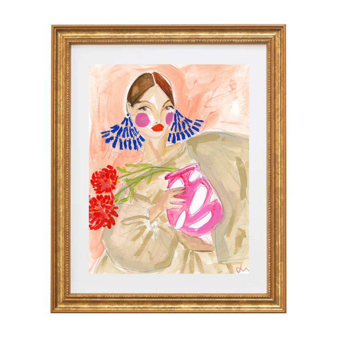 Woman with Vase Print 8x10"