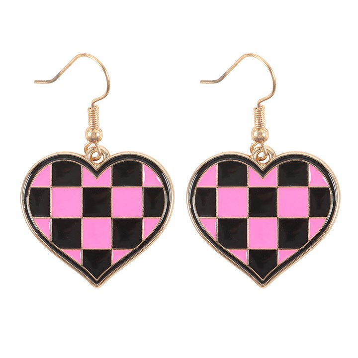 Thumbnail: Checkerboard Heart Earrings