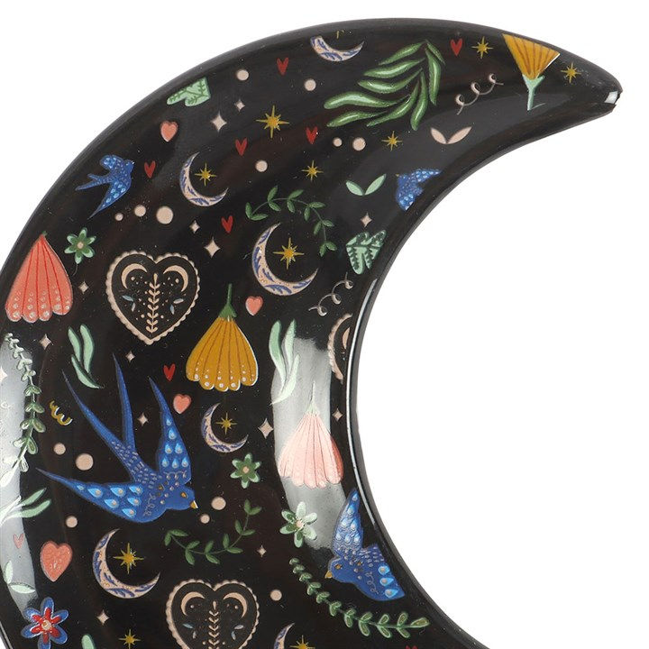 Thumbnail: Midnight Bloom Crescent Moon Trinket Dish