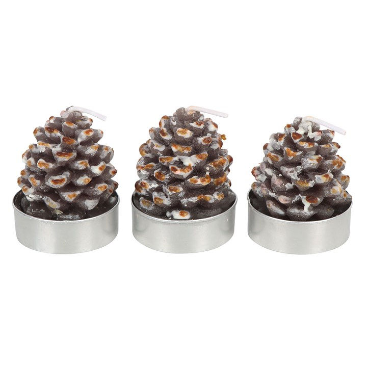 Thumbnail: Set of 6 Pinecone Tealight Candles