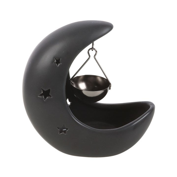 Thumbnail: Black Crescent Moon Hanging Oil Burner