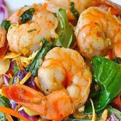 Salade au Crevette Sauté