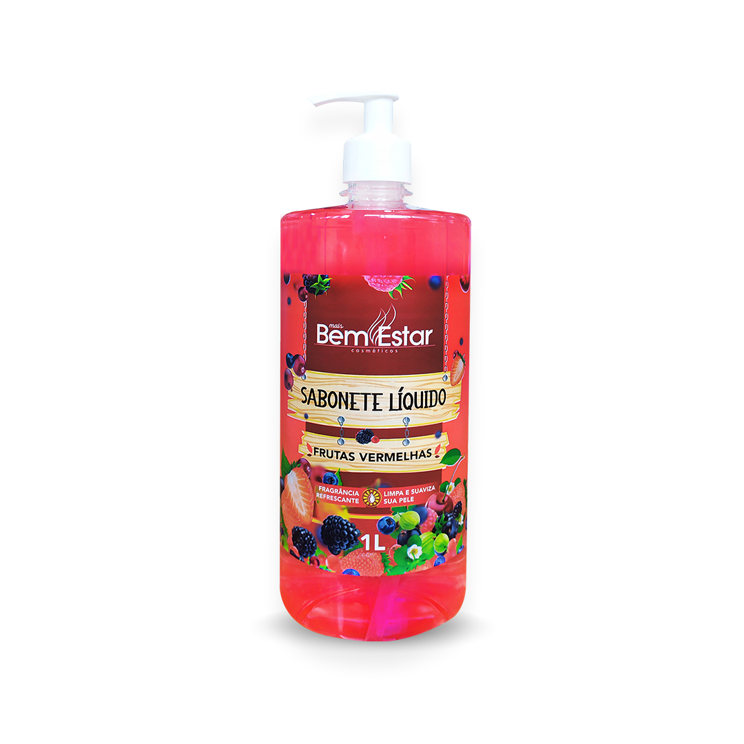 SABONETE LÍQUIDO FRUTAS VERMELHAS COM VÁLVULA 1L