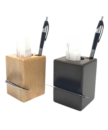 In stock with custom options wood block check presenter.