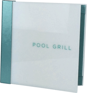 Custom branded poolside menu for hotel restaurant