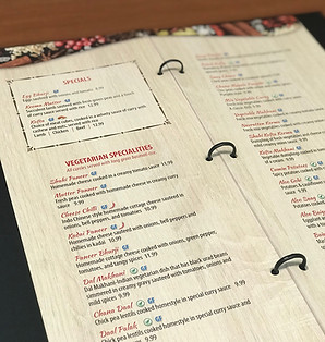 Custom ring binder menu