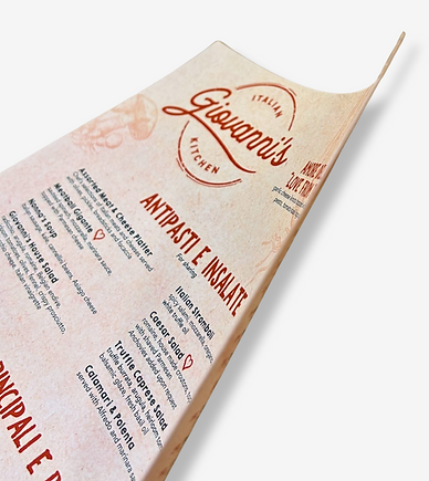 Synthetic Printed Menus