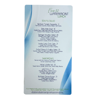 Waterproof PVC poolside drink menu cover with UV-resistant print