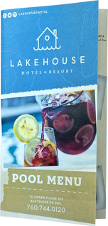 Tear-resistant synthetic poolside menus