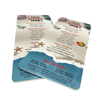 Custom PVC Sintra pool menu board with UV-resistant print