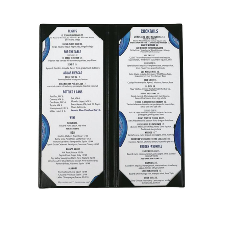 Plaza Menu Covers with Corner Tabs