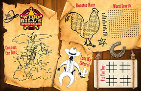 Wild Bill's Kids Menu by Menu Designs.