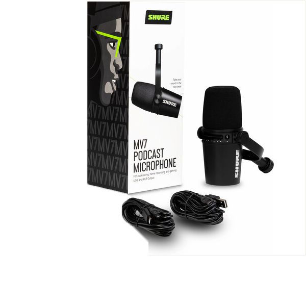 Miniatura: Shure MV7 USB Podcast Microphone (Preto)