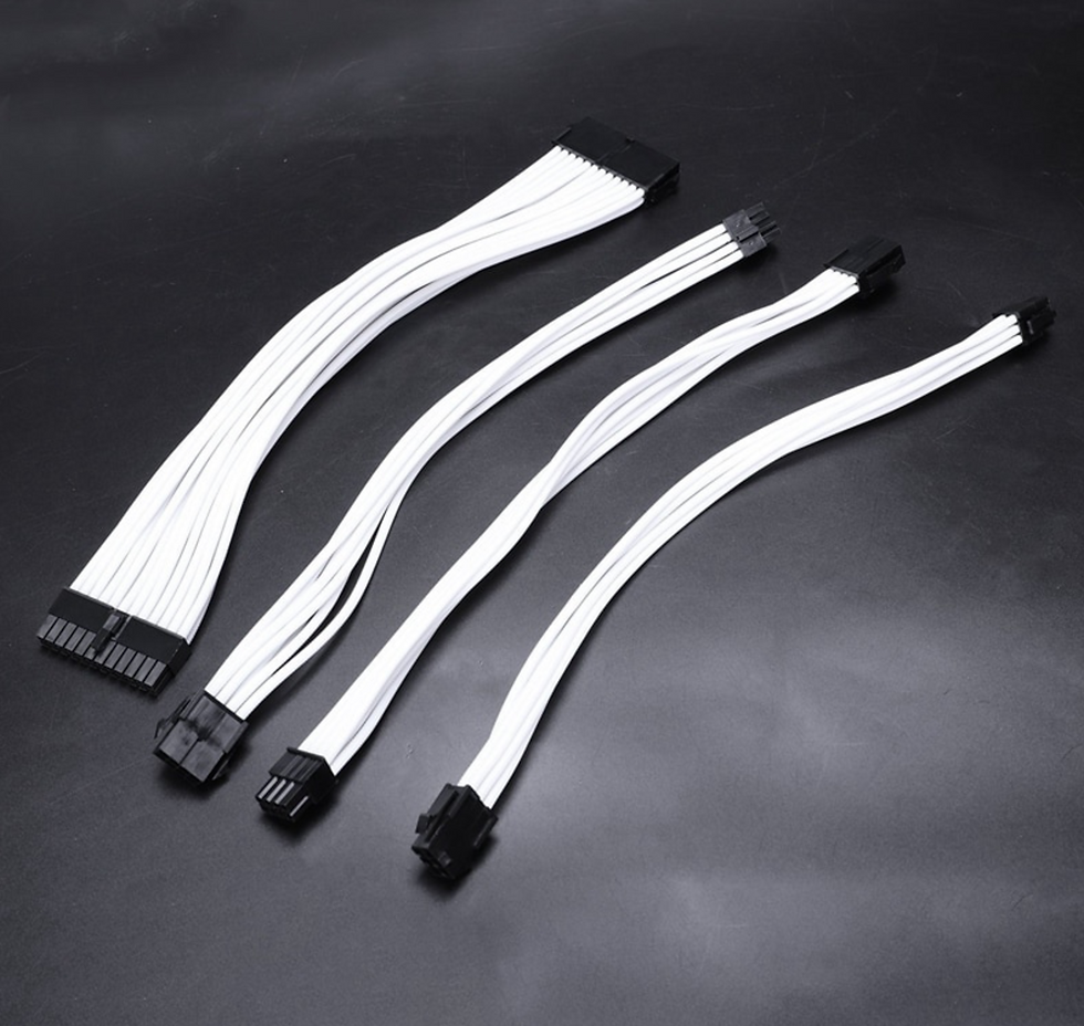 Miniatura: kit de cabo de extensão básica; 1 pces atx 24pin/eps 4 + 4pin/pci-e 8pin/pci-e 6