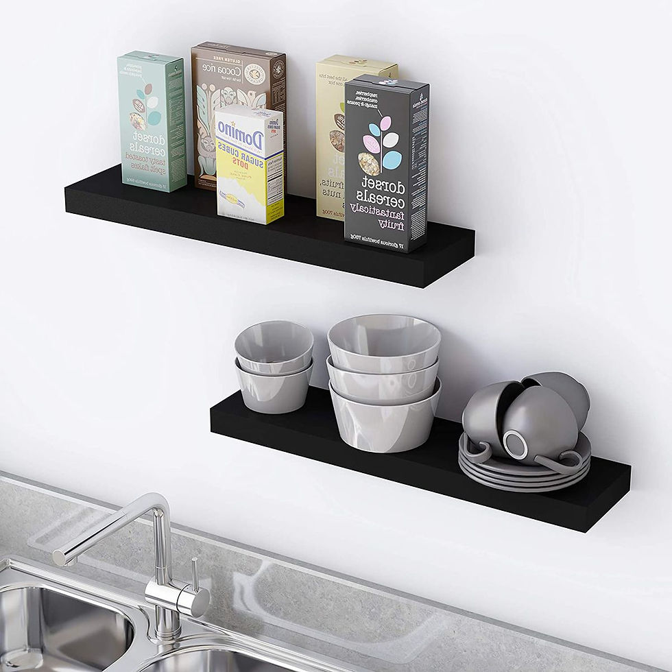 Miniatura: Prateleiras Flutuantes Ocultas Maisonware - Conjunto de 2 (Preto)