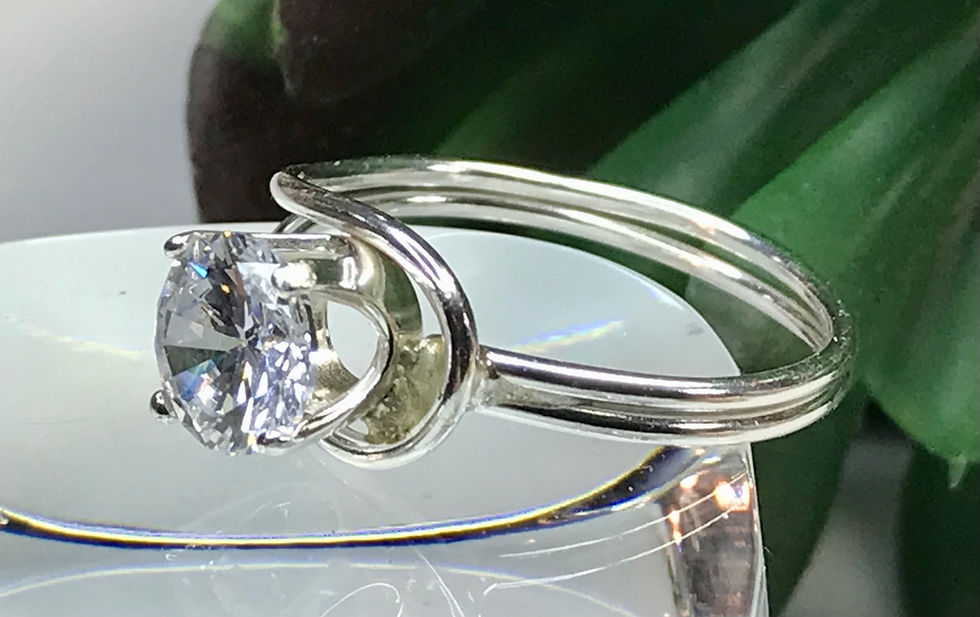 Thumbnail: Fine silver Cubic Zirconia Ring