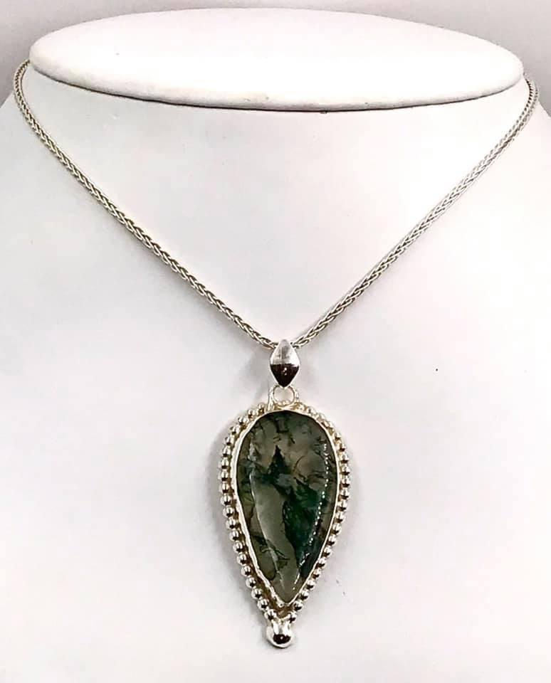 Thumbnail: Green Moss Agate pendant
