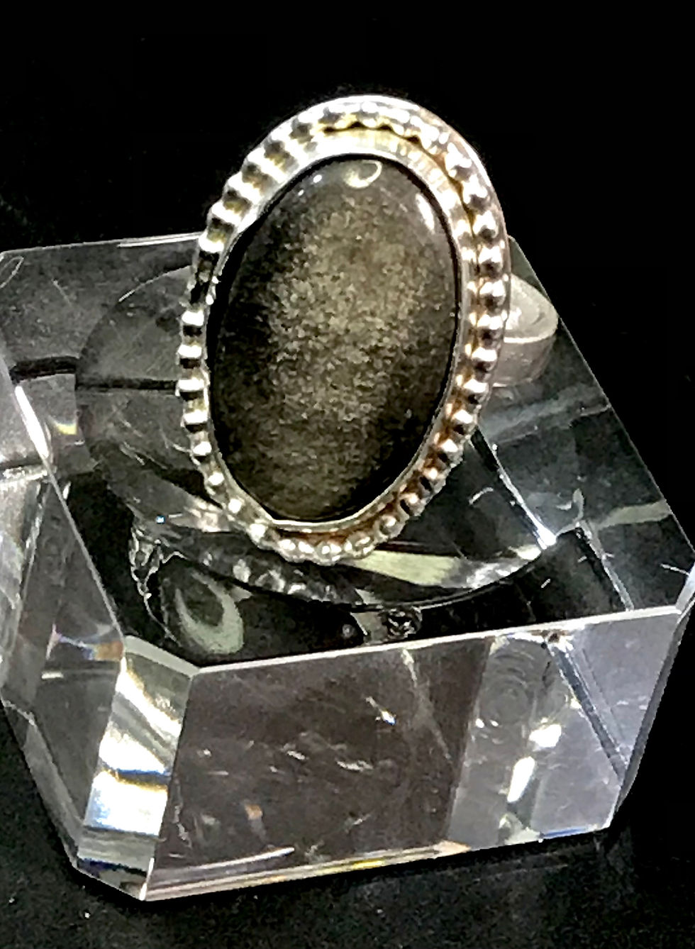 Thumbnail: Silver Obsidian ring