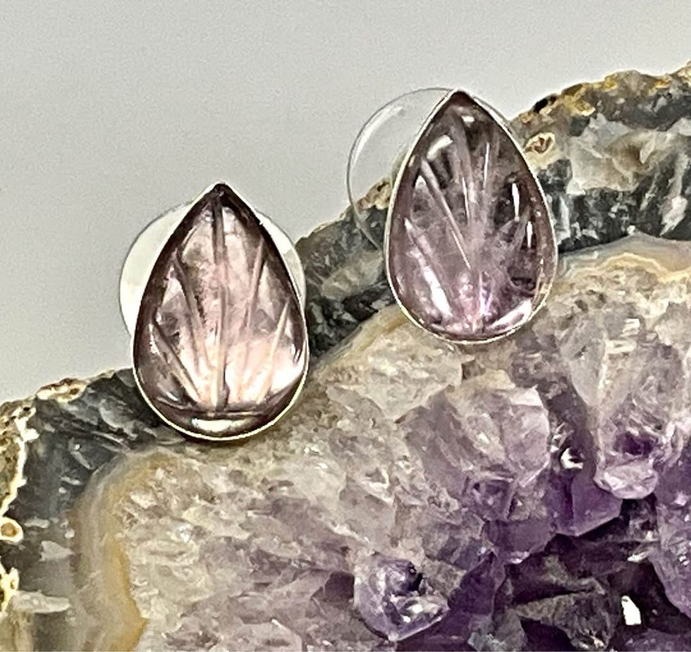 Thumbnail: Carved Amethyst Necklace and Earring Set