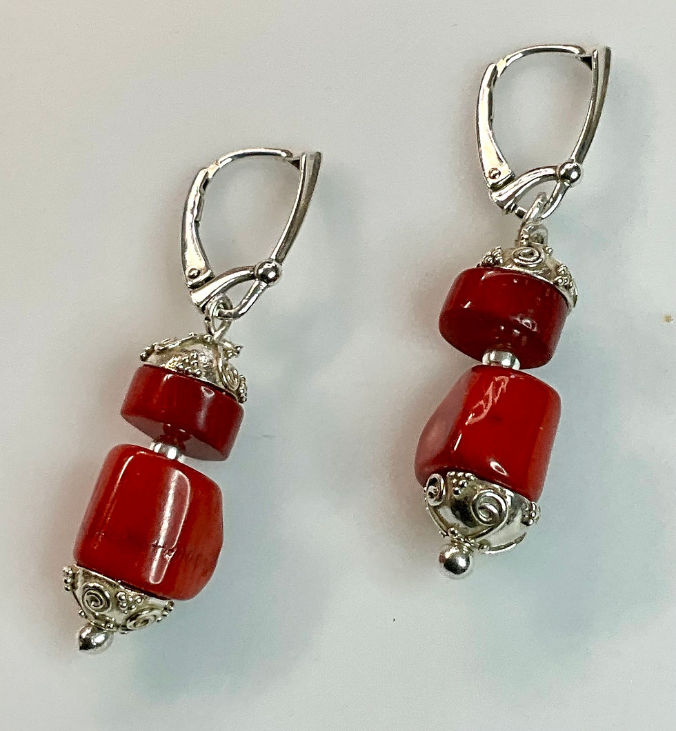 Thumbnail: Coral Bracelet and Earring Set