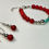 Thumbnail: Coral and Turquoise Bracelet and Earring Set