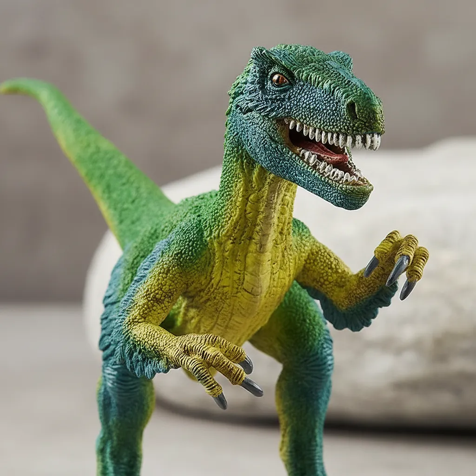 Miniatura: Figura Dinosaurios Velociraptor Pintado A Mano