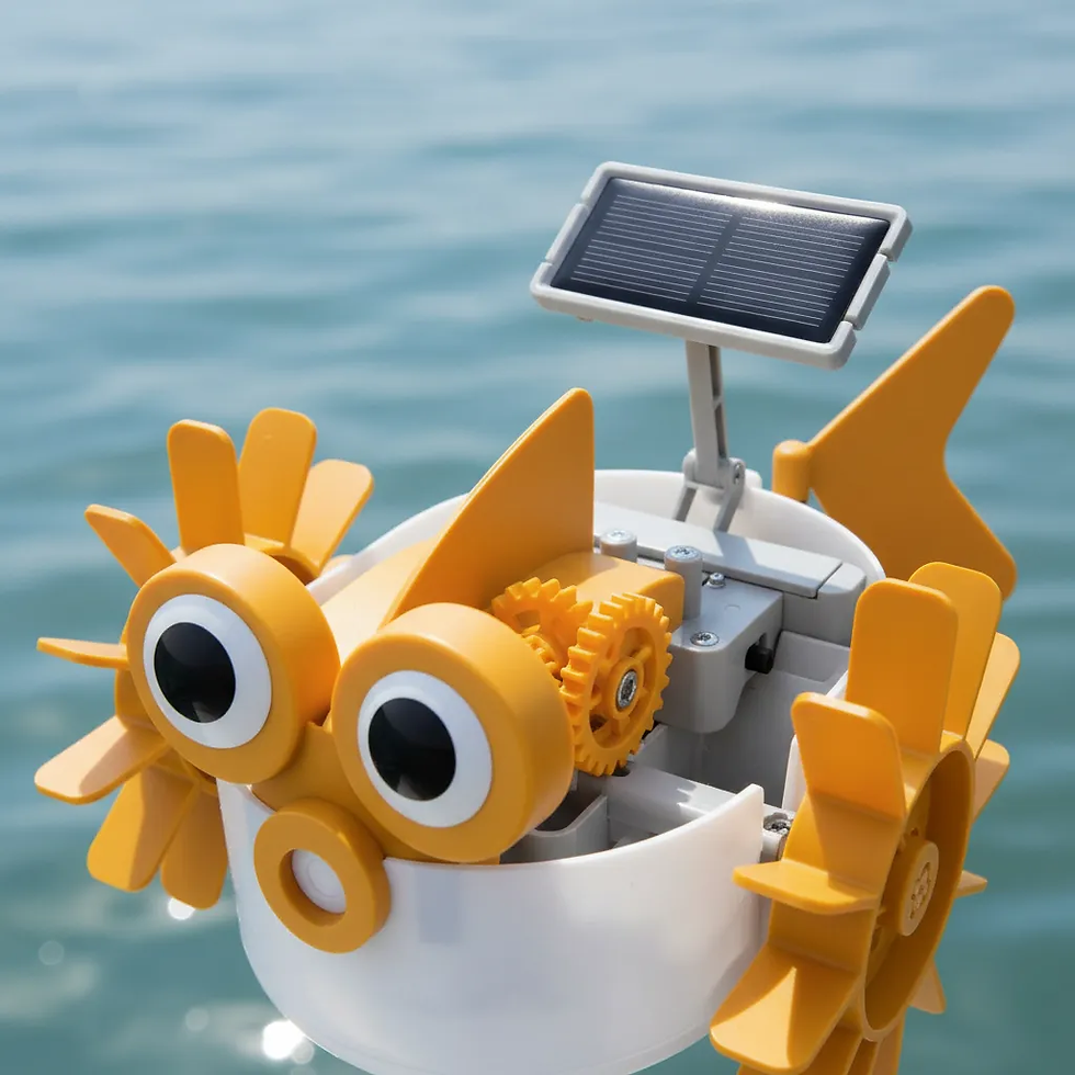 Miniatura: Experimento de juguete :  Robot acuático solar