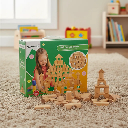 Set De 100 Bloques De Construcción Clásicos – 5 Colores, 80 Piezas Cuadradas Y 20 Rectangulares, Compatibles, Para Niños De 2 A 5 Años