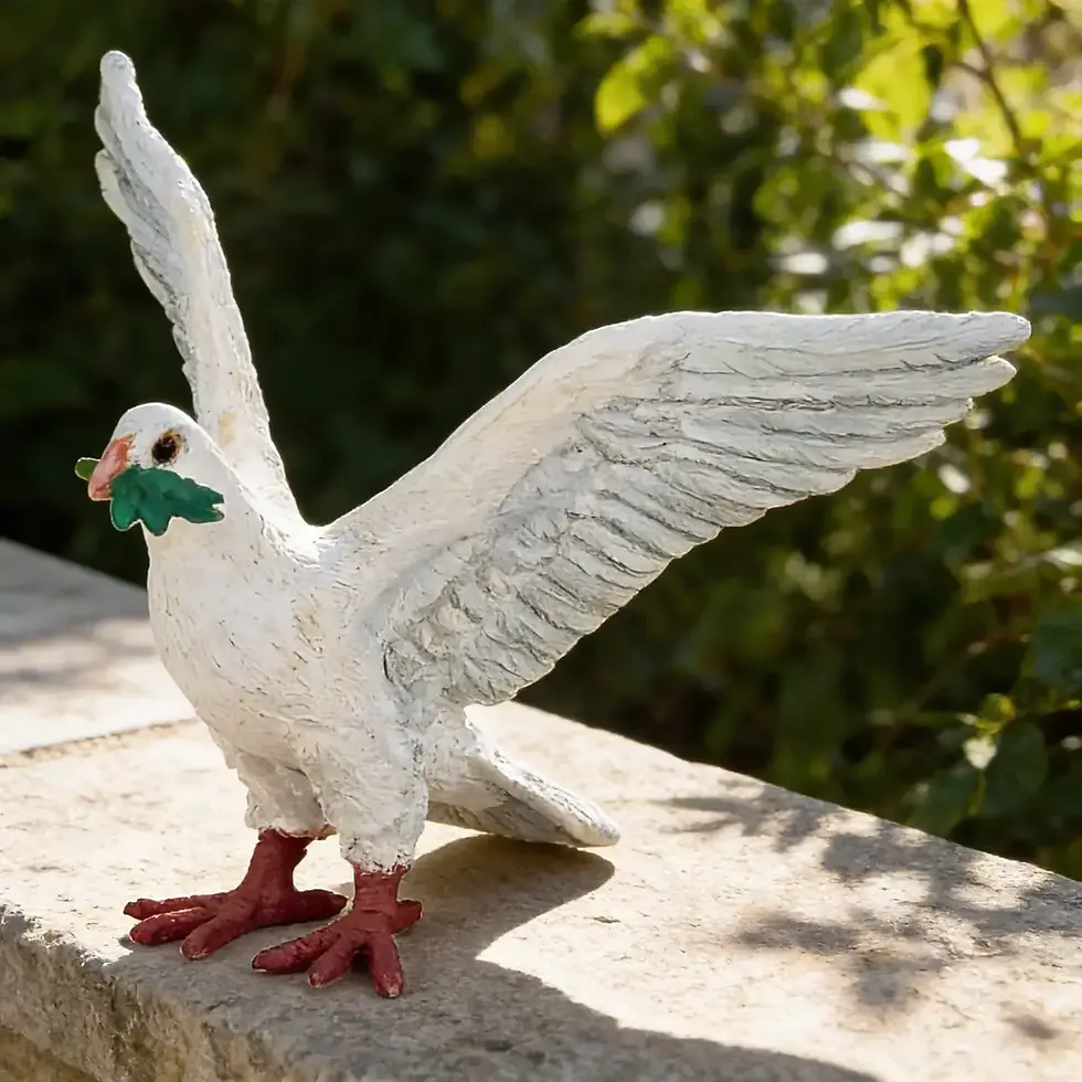 Miniatura: Figura Coleccionable Paloma Blanca Pintado A Mano Papo Niños