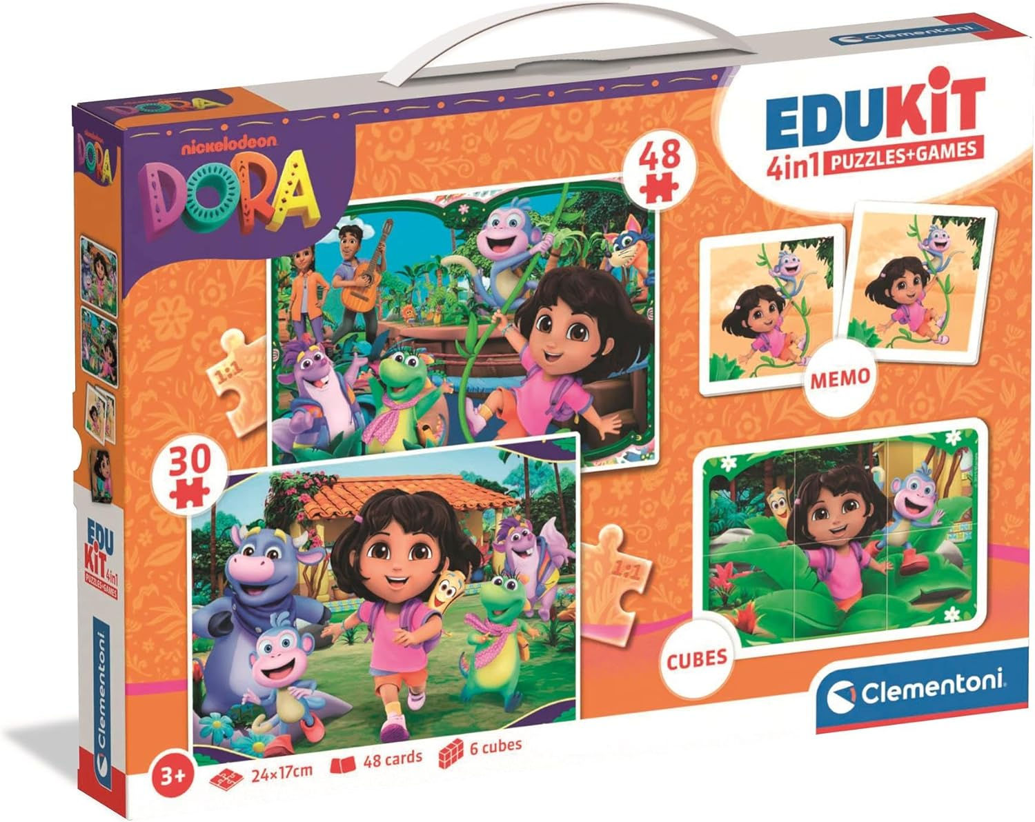 Juego 4 En 1 Dora La Exploradora Memoria Para Niños Niñas