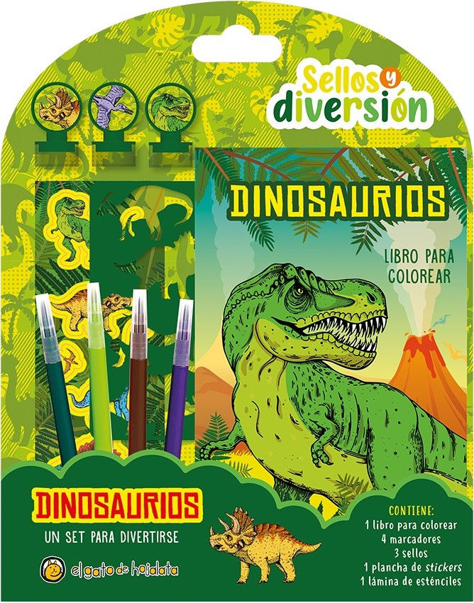 Set Creatividad dinosaurios Con Sellos Para Niños