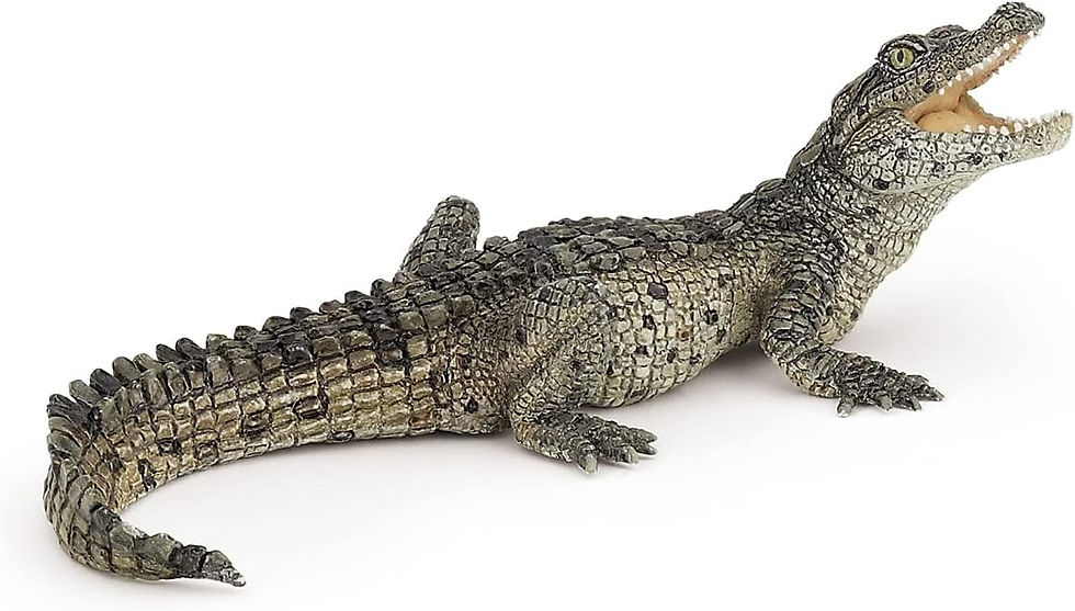 Miniatura: Figura Cría Cocodrilo Pintada A Mano papo