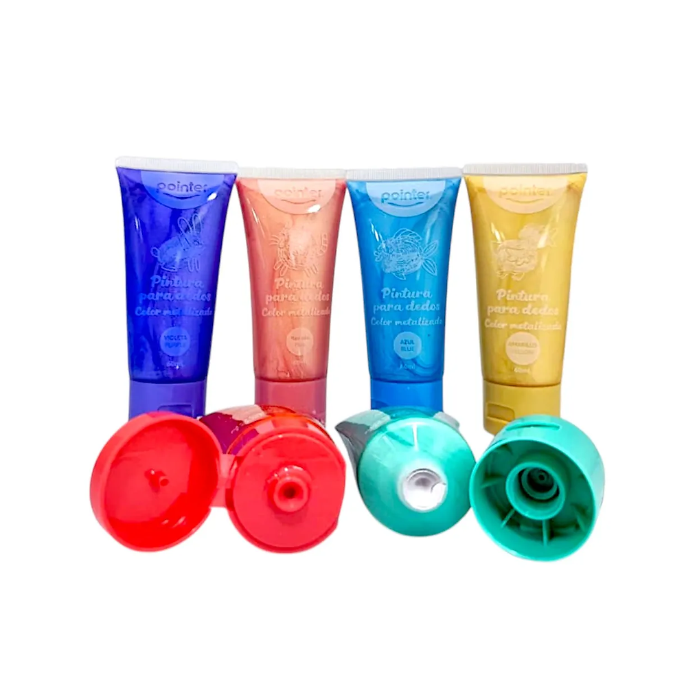 Miniatura: Set Didáctico Pinturas Dedos Metalizadas 6 Unidades Niños