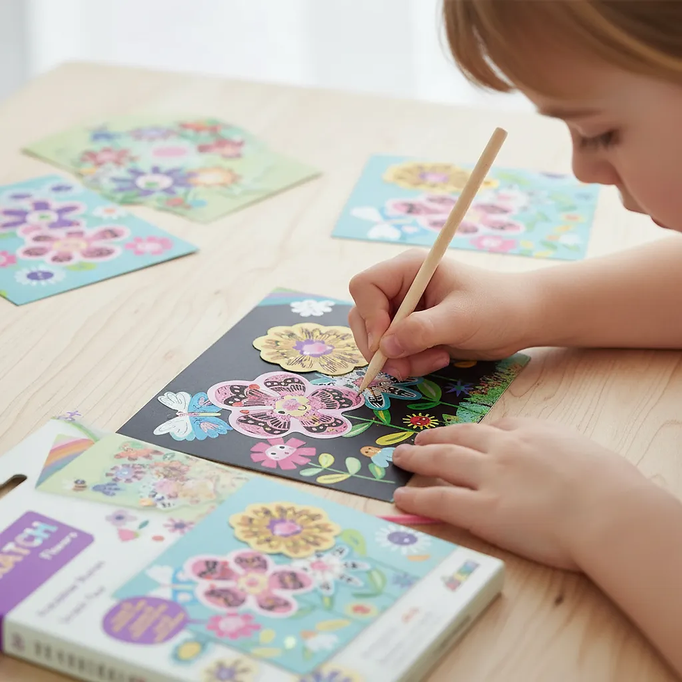 Miniatura: Juego Tarjetas Floral Para Raspar Niños