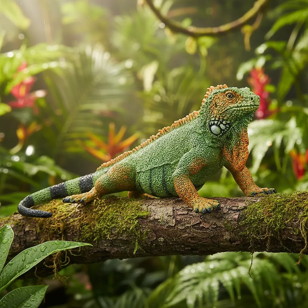 Miniatura: Figura Coleccionable Iguana Pintada A Mano Papo