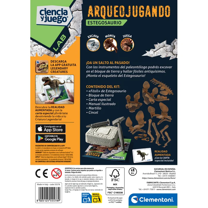 Miniatura: Juego De Ciencia Kit Excavación Stegosaurus Realidad Niños