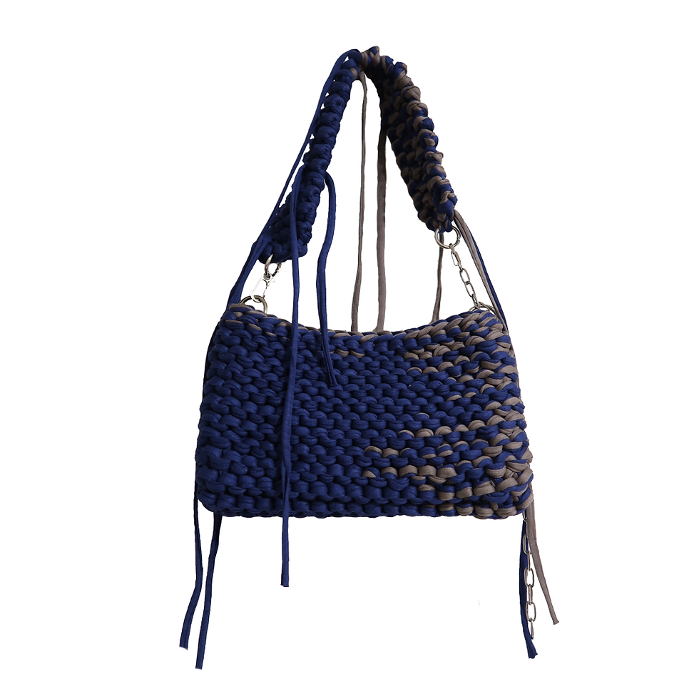 'Steel Sky' Moss Stitch Bag