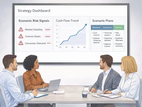 Wooden Scrabble tiles spell "INFLATION" on a brown table, surrounded by scattered tiles, conveying a theme of economic concern.